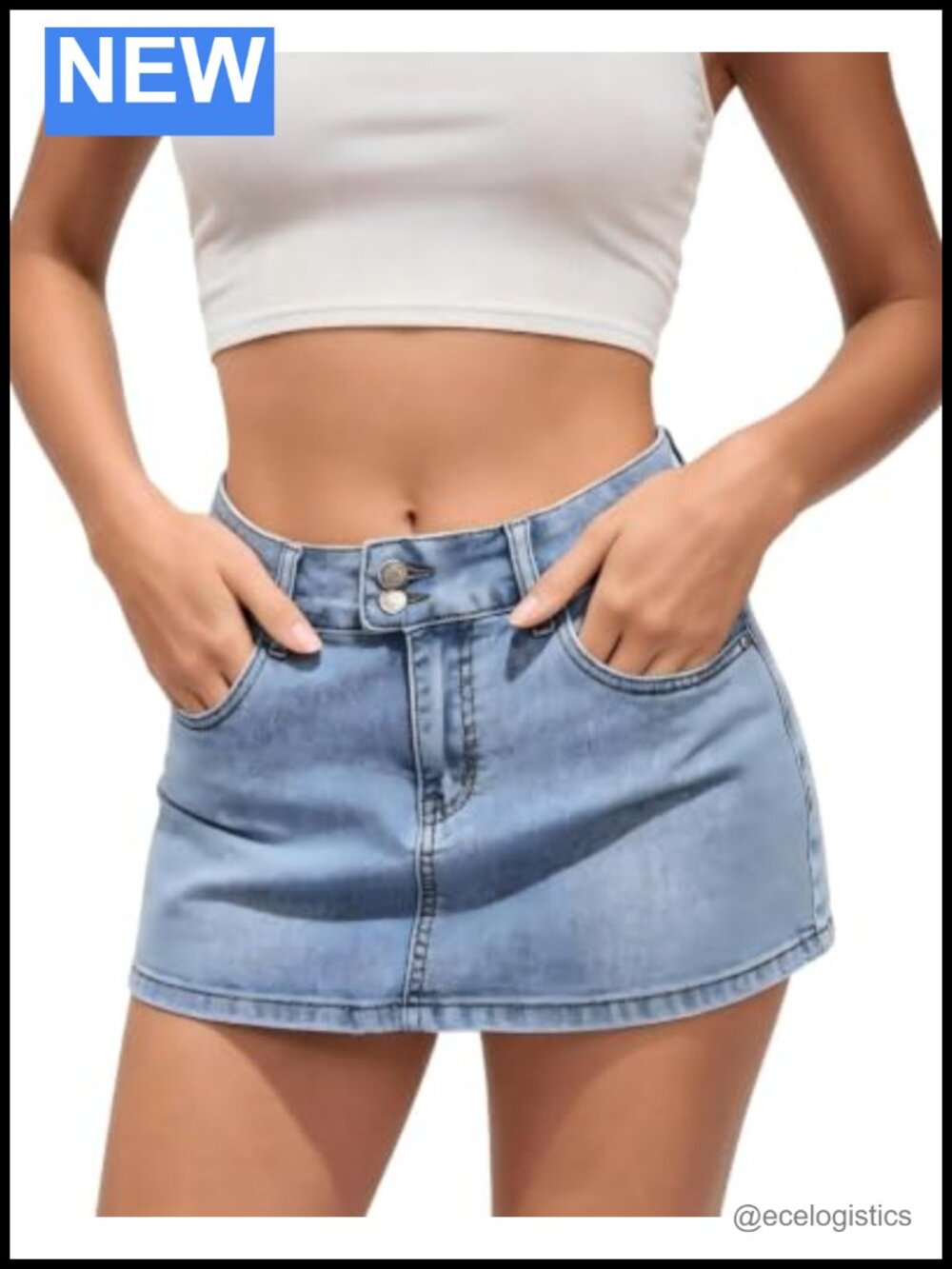 Women's Low Rise Denim Mini Skirt Stretch Bodycon Y2K Jean Skirt